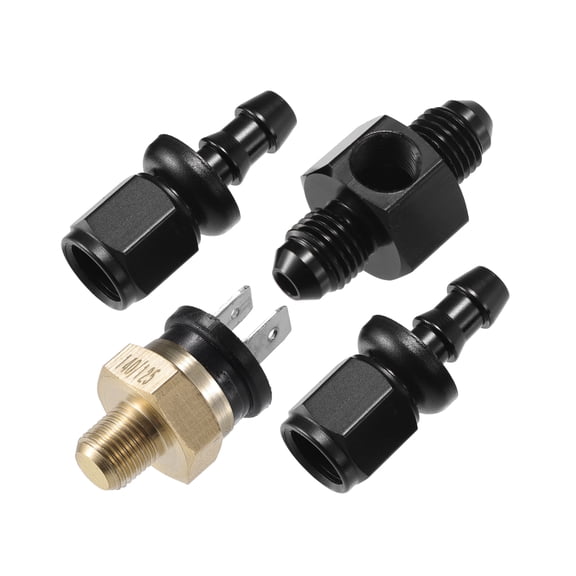 Unique Bargains Coolant Hose Thermostat Switch Kit 4AN 140'F on - 125'F Off Universal for Car Truck