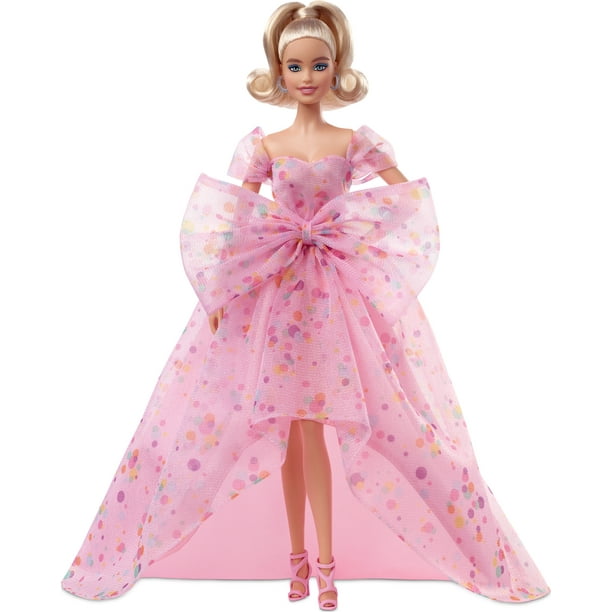 Barbie Signature Birthday Wishes Doll Wearing Pink Gown, Gift for 6