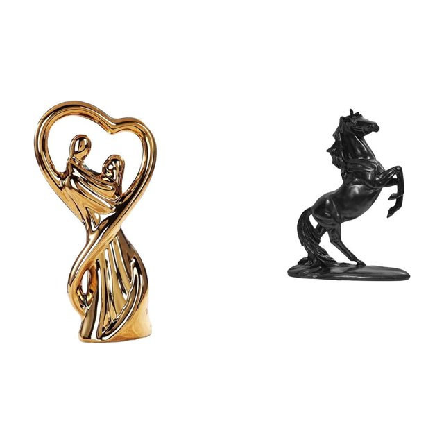 Estatua de pareja, figura decorativa, escultura de caballo, resina, cerámica, arte romántico, artesanía, ideal para regalar, decoración del hogar, ani