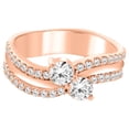 thumbnail image 2 of 1.00 Carat Diamond Two Stone Engagement Ring In 14K Solid Rose Gold, 2 of 3