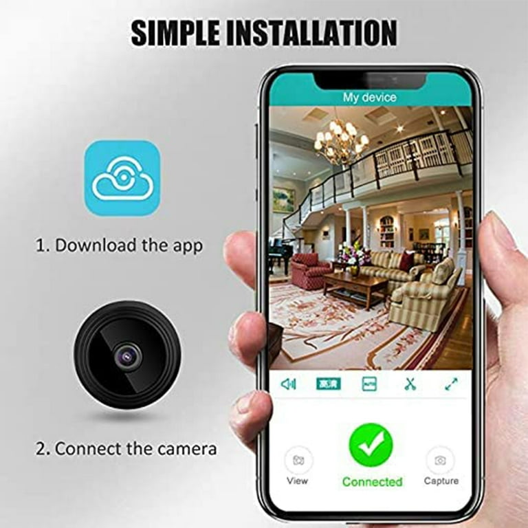 Mini 1080P Wireless Night Vision Security Camera with 150° Wide