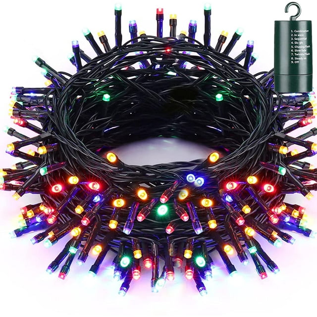 Toodour Battery Christmas Lights, 68.9ft 200 LED Christmas String Lights with 8 Modes, Timer, Waterproof Battery Operated String Lights for Home, Garden, Party, Holiday, Xmas Decorations (Multicolor)