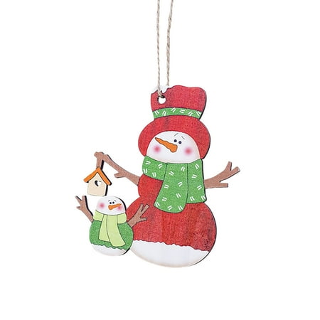 

BOSTEY Christmas Lights Ornaments Christmas Lights Wooden Ornaments Christmas Tree Santa Deer Stars Wooden Pendants With Lights