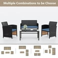 thumbnail image 6 of Kullavik 4 Pieces Wicker Outdoor Conversation Set with Cushions & Tempered Glass Tabletop, Navy Blue, 6 of 7