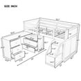 thumbnail image 2 of Espresso Twin Size Low Loft Bed With Storage Steps and Portable Desk, 2 of 8