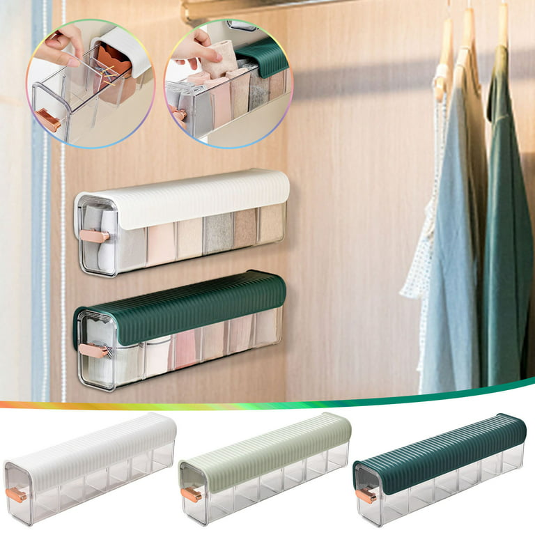 Wall-mount Underwear Socks Storage Box Home Closet Organizer Self-Adhesive  Drawer Storage Box Bedroom Wardrobe Clothes Organizer