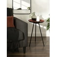 thumbnail image 5 of Kate and Laurel Laranya Modern Side Table, 15 x 15 x 22.5, Dark Clay Red and Black, Chic Minimalist End Table with Hand-Applied Enamel Tabletop, 5 of 6