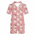 thumbnail image 5 of Women's Christmas Pajamas 2Pacs Christmas Elements Pink Womens Pj Sets Casual Short Sleeve Sleepwear Xmas Graphic Pjs Shorts with Pockets, 5 of 7