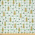 thumbnail image 2 of Ambesonne Christmas Fabric by the Yard Microfiber, Pine Trees Black Dots, 2 Yards, Sand Brown Black White, 2 of 2