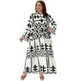 thumbnail image 3 of DARING DIVA Plus Size Womens Button Long Flared Bell Sleeve Dress 3X Black, 3 of 6