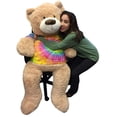 thumbnail image 2 of Big Plush 5 Foot Teddy Bear wears removable Tie-Dye Rainbow Color Tshirt, 2 of 10