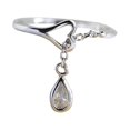 thumbnail image 3 of Chaîne Réglable Goutte d'Eau Zircon Cubique CZ Ouverture Cœur Creuse Anneau de Doigt, 3 of 8