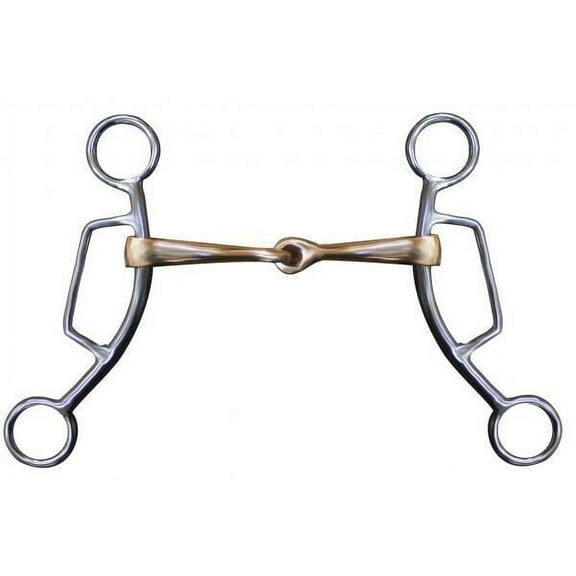 Showman Stainless Steel Sliding Gag Bit w/ 7" Cheeks & 5" Copper Mouth