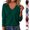 Green, variant on SBYOJLPB Women V-Neck Tops Long Sleeve Solid Color Fall Winter Knit Sweaters Casual Pullover Top