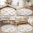 thumbnail image 4 of Round Area Rugs 4Ft, Beige Floral Dandelion Non-Slip Washable Circle Rugs Carpet, Spring Farmhouse Botanical Flowers Indoor Outdoor Rug Floor Mats Throw Runner for Bedroom Living Room Bathroom, 4 of 8