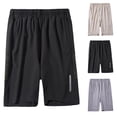 thumbnail image 3 of FUZHIQ Mens Casual Twill Cargo Shorts Elastic Waist Solid Running Shorts Classic-Fit Walking Summer Shorts Solid Splice Pocket,XL, 3 of 6