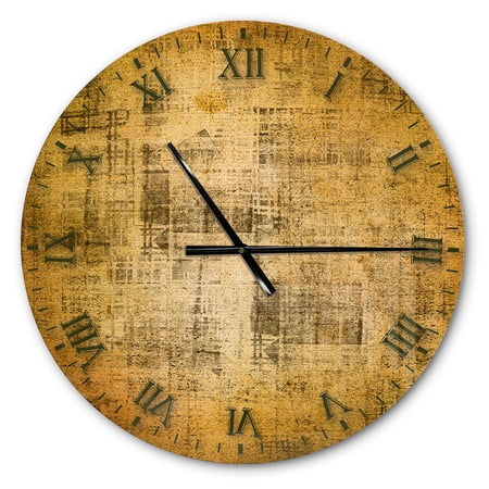 Designart 'Antique face on Parchment ' Rustic wall clock