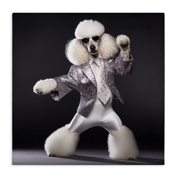 Stupell Industries Contemporary Poodle Dancing Portrait Canvas Art, 30 x 30, by Roozbeh