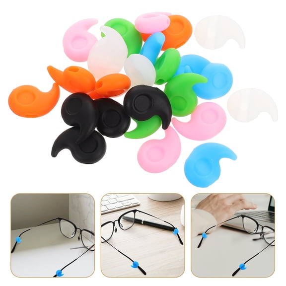 NIAIZEK Anti-Slip Silicone Eyeglass Grips Ergonomic Ear Hooks Assorted Colors 12Pairs