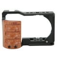 thumbnail image 1 of Camera Video Cage, CNC Process Porous Design Video Shooting Cage Rig Expandable With Wooden Handle For  ZV-E10 Camera, 1 of 8