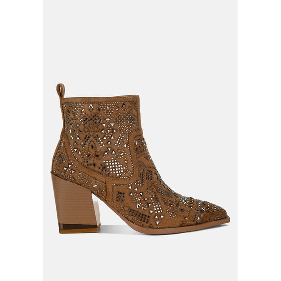 Omishi Stud Embellished Ankle Boots
