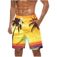 thumbnail image 2 of ZRGHAOYLQ Plus Size Swim Trunks for Men Tropical Hawaiian Beach Shorts Breathable Drawstring Elastic Bathing Suits Swimwear with Pockets Big and Tall Sunset Palm Tree Graphic Short Pants, 2 of 5