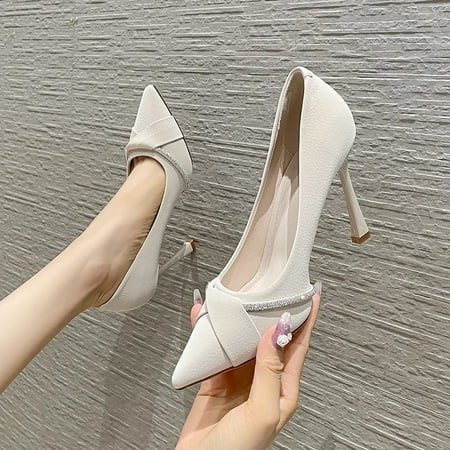 

High Heels Women Shoes Wedding Stilettos Luxury Sandals 2024 Spring Autumn New Crystal Pointed Toe Dress Party Pumps Women Shoes