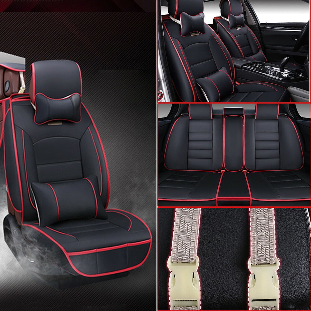 Fetcoi,Car Seat Cover,11 Part Auto Ultra-Luxury PU Leather Car Seat for Deluxe 5-Seats Car
