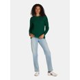 thumbnail image 2 of Time and Tru Women's and Women's Plus Waffle Stitch Sweater with Long Sleeves, Midweight, Sizes XS-4X, 2 of 5