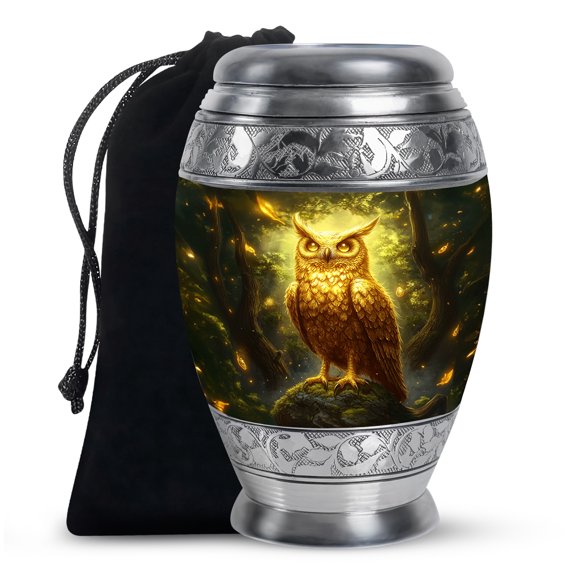 Owl Cremation Urn for Human Ashes Adult Male, Adult Urns for Human Ashes Men, Urns for Ashes Adult Male, Funeral Urn for Women (Size - 10inch)