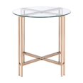 thumbnail image 2 of ACME Veises Round Glass Top End Table in Gold and Champagne, 2 of 2