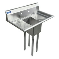 10″ x 14″ x 10″ with 12″ Left and Right Drainboards One Compartment Stainless Steel Commercial Kitchen Prep & Utility Sink
