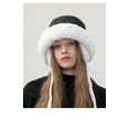 thumbnail image 4 of Women Winter Bucket Hats Thick Fleece Lined Cover Ears Warm Hat with Ear Flap Coldproof Thick Elegant Down Cap, 4 of 4