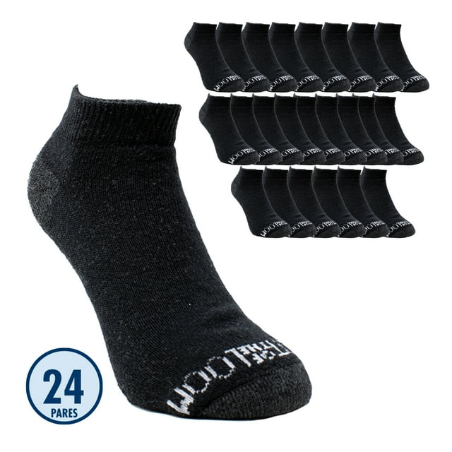 Fruit of the Loom Tin Caballero Unitalla Algodón Afelpado Negro 24 pares