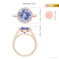 thumbnail image 6 of ANGARA Natural Round 3.5 ct Tanzanite Cathedral Ring with Diamond Halo in 14K Rose Gold for Women (Size-10mm) | December Birthstone, Anniversary, Jewelry Gift for Women | Natural Tanzanite Ring, 6 of 10