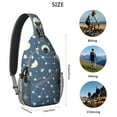 thumbnail image 5 of Starry Night Sky Sling Backpack, Planet and Nebula Design, Astronaut and Alien Themed Crossbody Bag for Space Geeks, 5 of 6