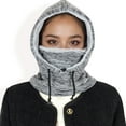 thumbnail image 6 of Women's Fleece-Lined Hooded Neck Warmer with Adjustable Drawstrings for Full Coverage and Winter Protection-Light Gray, 6 of 6