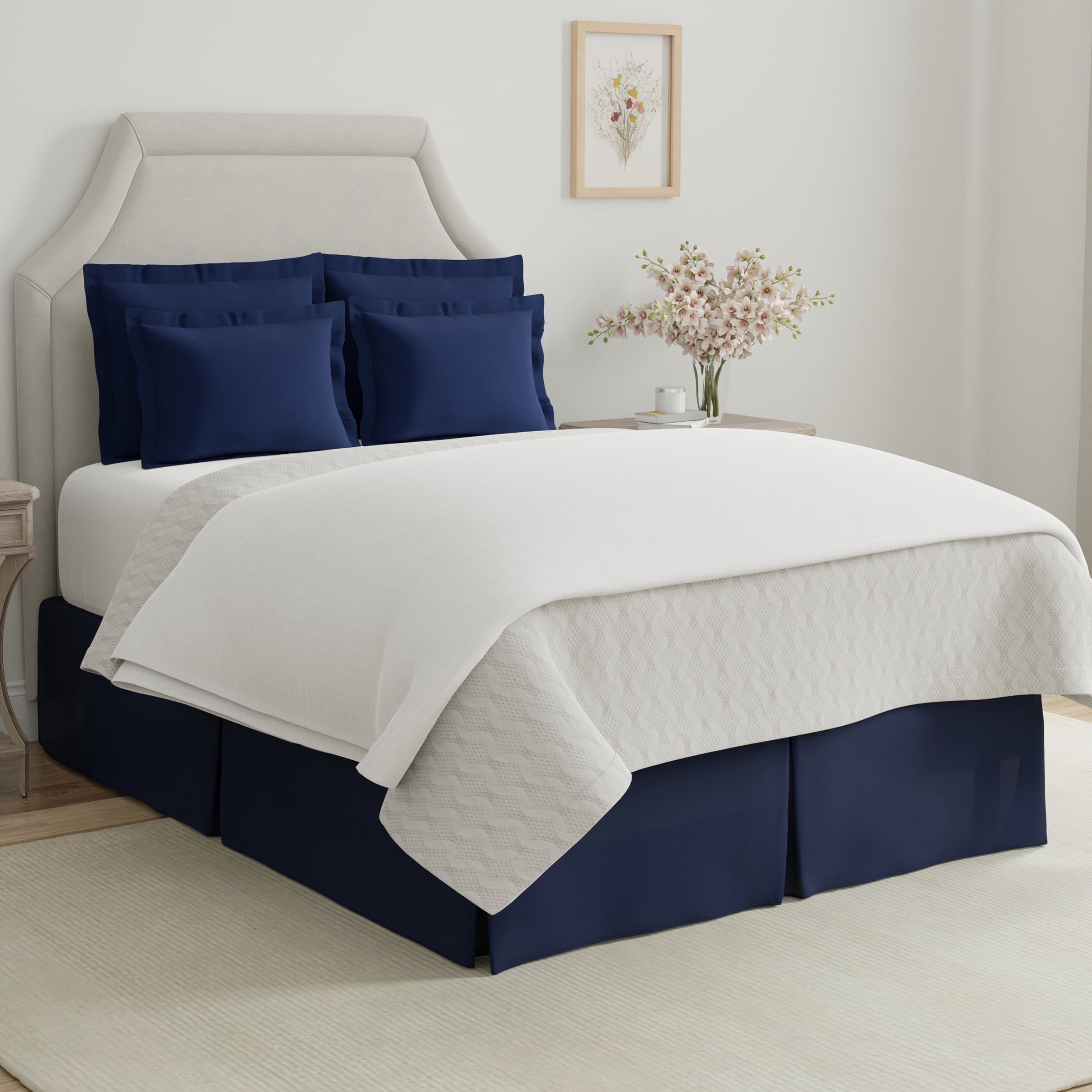 Bed Maker's Tailored Pillow Sham 2-Pack, Standard, Navy