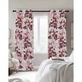 thumbnail image 3 of Red Botanical Blackout Curtains, Light Blocking Print Window Curtains, Vintage Nature Flower Floral Thermal Insulated Window Drapes for Living Room Kitchen Cafe 2 Panels, 55"W x 39"L, 3 of 9