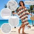 thumbnail image 6 of SEANATIVE Women Kaftan Dresses Plus Size V-Neck Batwing Sleeves Beach Coverup Boho Caftan Side Slits Long Kaftans Cruise Outfits for Beach Party, Beach Sunset Palm Tree Pattern, 6 of 7