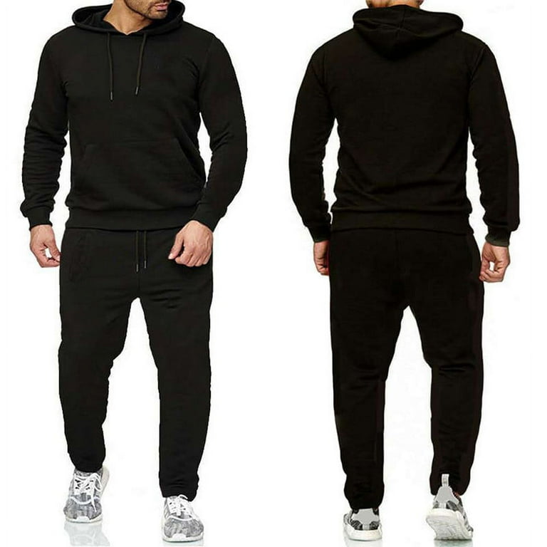 Black mens sweatsuit sales