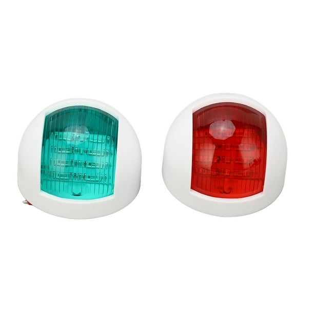 Par De Luces De Señal De Luz Lateral Redondeadas Impermeables De Navegación, Luz De Advertencia De Navegación LED Roja + Verde, 12V