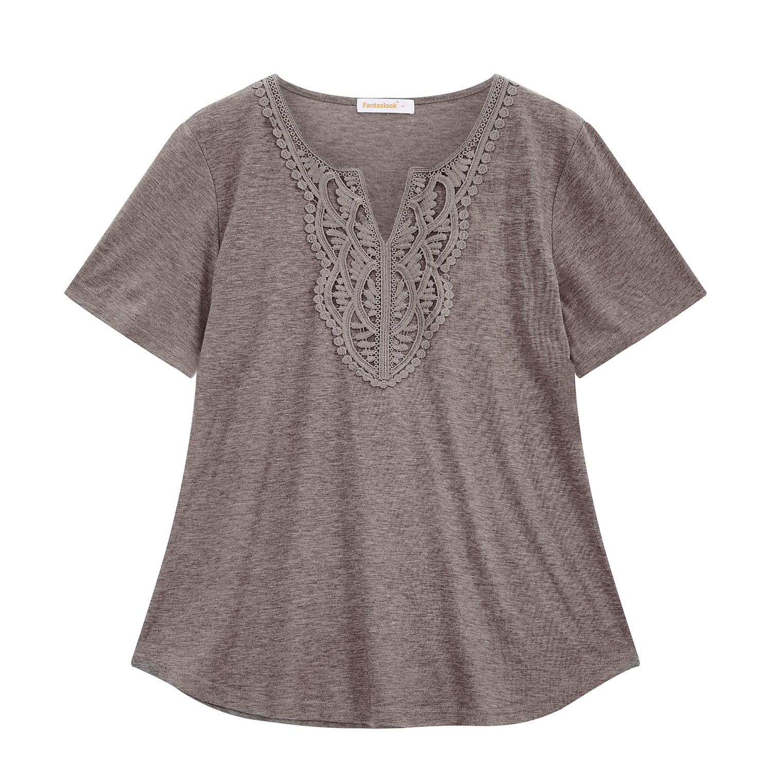 Fantaslook Women's Plus Size Lace V-Neck Tunic Blouse photo 8