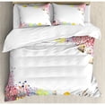 thumbnail image 3 of Marine Duvet Cover Set Twin Size, Aquatic Nautical Illustration of Deep Underwater World Wildlife Animals with Corals, Decorative 2 Piece Bedding Set with 1 Pillow Sham, Multicolor, by Ambesonne, 3 of 3