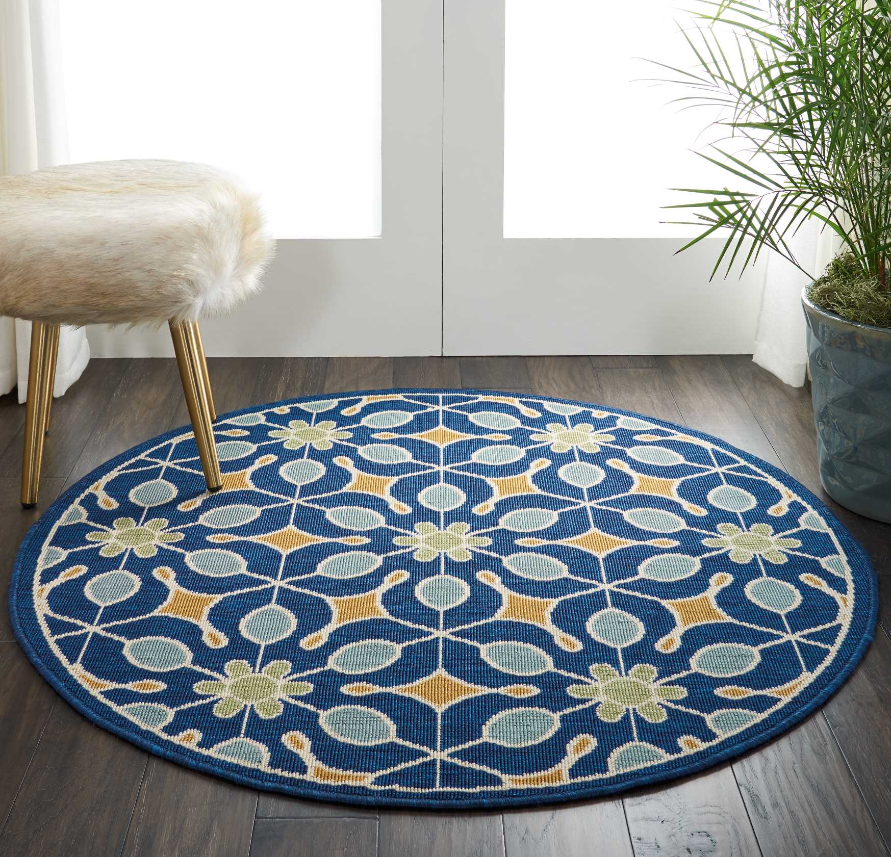 Nourison Caribbean Navy Indoor/Outdoor Area Rug