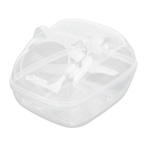 Suodoka Clear‑View Hamster Bath Tub – Spatter‑Proof, Dual‑Use Bathroom & Toilet, Large Space, Easy‑Clean, 4.7×6.7×2.8"