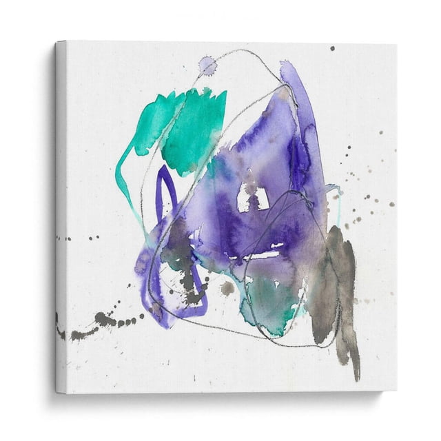 Cuadro decorativo - Esmeralda Y Ultravioleta I, Jennifer Goldberger 30x30 Canvas Lab Abstracto