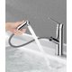 thumbnail image 1 of Pull-out Spray Brass Bathroom Faucet, Countertop Basin Mixer Tap with Extendable Shower Head, Lead-Free Solid Brass Construction, 1 of 5