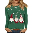 thumbnail image 2 of BEFOKA Chandails en Molleton Habillés pour Femmes Col Rond Chemise de Noël Femmes Imprimé de Noël Manches Longues Haut Extérieur Blouse T-Shirts T-Shirts de Vacances Hauts de Noël, 2 of 5