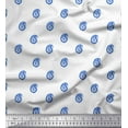 thumbnail image 1 of Soimoi Blue Cotton Jersey Fabric Floral & Paisley Print Sewing Fabric Yard 58 Inch Wide, 1 of 3